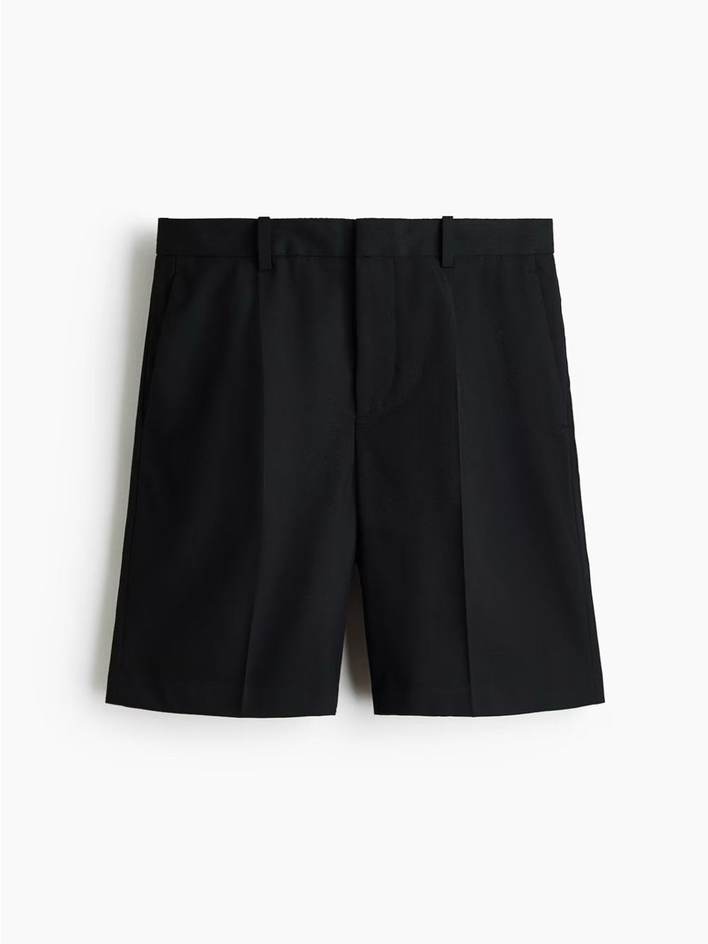 H&M Black Flat-Front Men’s Tailored Shorts